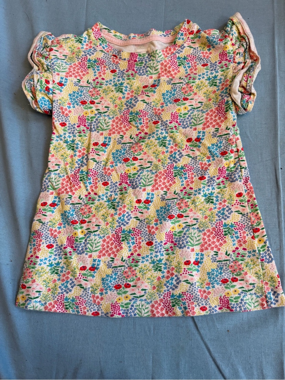 Gymboree Toddler Floral Dress Sz 2T Ruffle Flutter Sleeves Vtg
